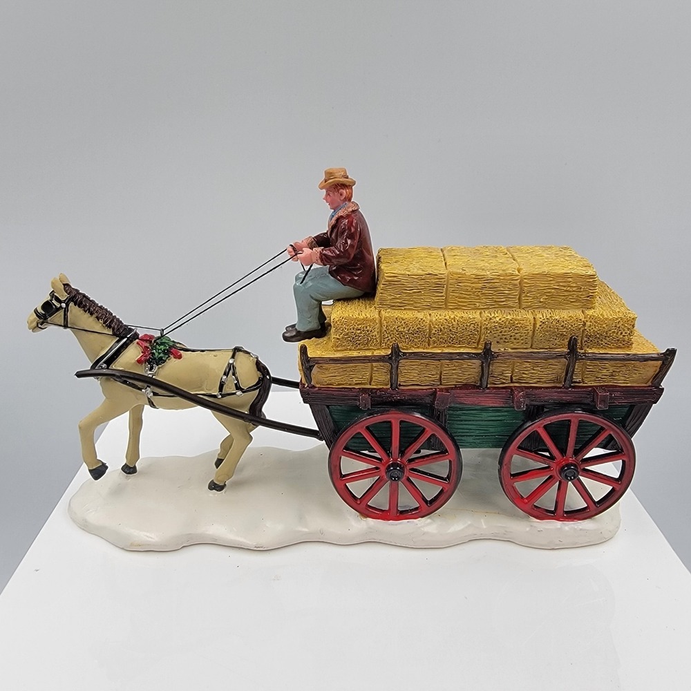 Vintage 2005  Lemax "Hay Wagon"  Table Accent Winter Christmas Village #53508